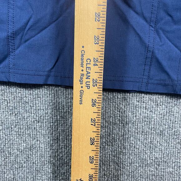 Elle Mock Wrap Scrub Top Women's Medium Blue Zip Pocket Medical Nursing - Picture 7 of 12